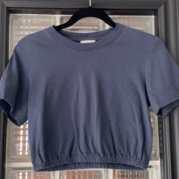 Aritzia WILFRED PIAF Crop T Shirt - Navy Size S - Picture 6 of 8